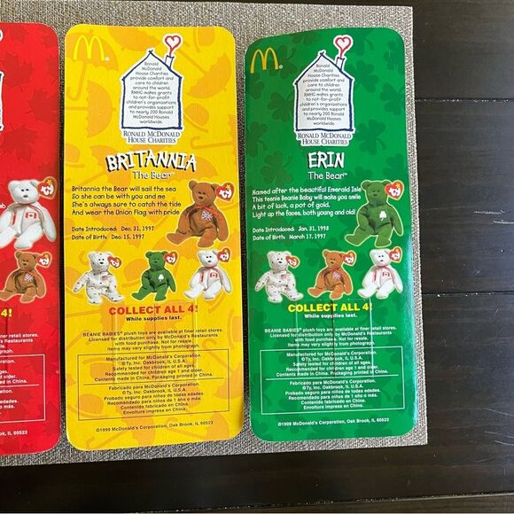 Ty McDonalds International Bears Collection set of 4 1999 - Picture 7 of 14